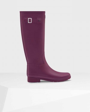 Hunter Refined Slim Fit Tall Women Rain Boots Purple | 305952721
