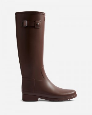 Hunter Refined Slim Fit Tall Women Wellington Boots Brown | 794272934