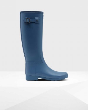Hunter Refined Slim Fit Tall Women Wellington Boots Blue | 241183229