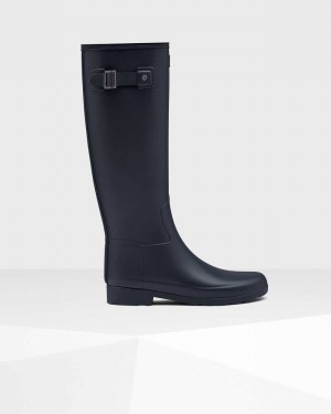 Hunter Refined Slim Fit Tall Women Wellington Boots Navy | 916518984