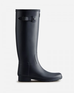 Hunter Refined Slim Fit Tall Women Wellington Boots Navy | 426463426