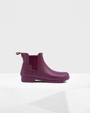 Hunter Refined Slim Fit Women Chelsea Boots Purple | 756547534