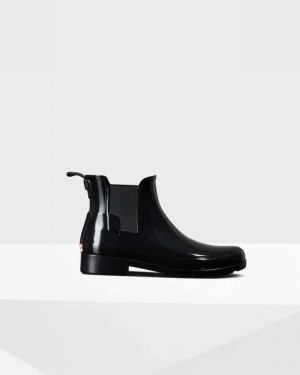 Hunter Refined Slim Fit Women Chelsea Boots Black | 687341519