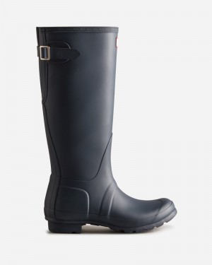 Hunter Tall Back Adjustable Women Wellington Boots Navy | 564458915