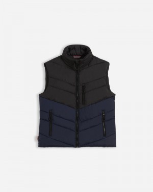 Hunter Travel Packable Puffer Men Vest Navy | 772705258