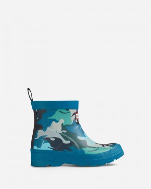 Hunter Water Camo Print Play Kids' Wellington Boots Blue | 72635884