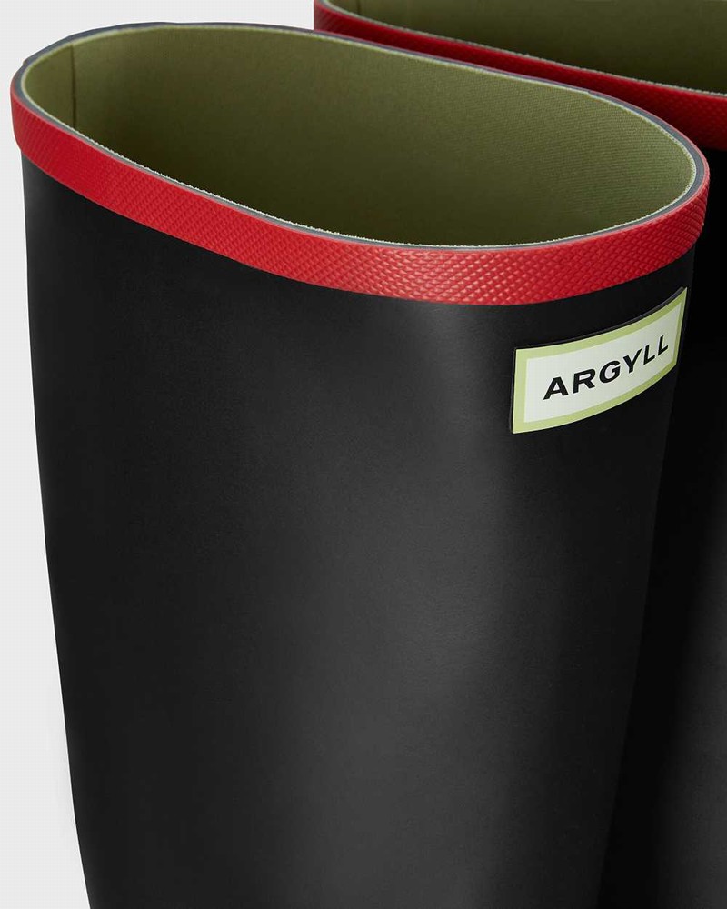 Hunter Argyll Full Knee Women Rain Boots Black | 223100299
