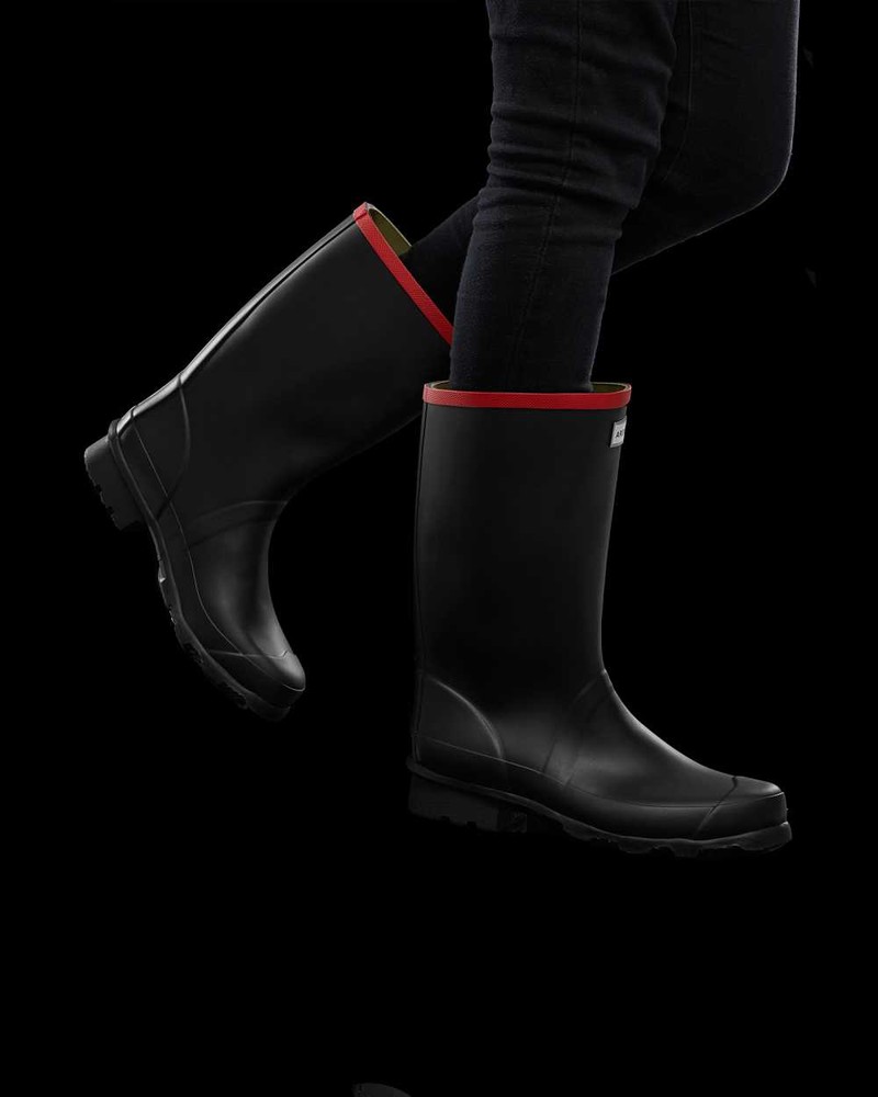 Hunter Argyll Short Women Rain Boots Black | 648695074