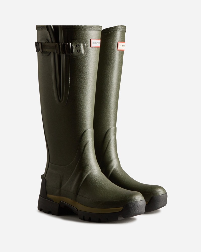 Hunter Balmoral Adjustable 3mm Neoprene Women Wellington Boots Olive | 284977678