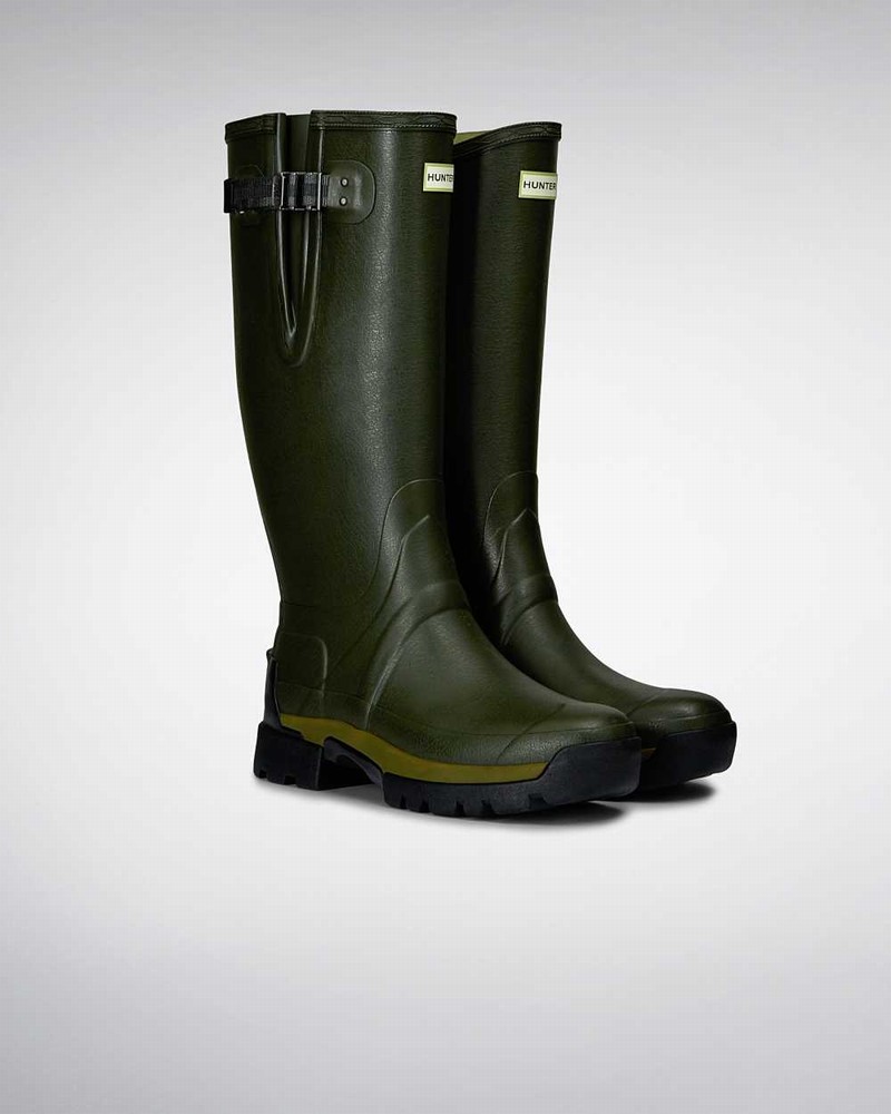 Hunter Balmoral Adjustable 3mm Neoprene Men Wellington Boots Olive | 455574563