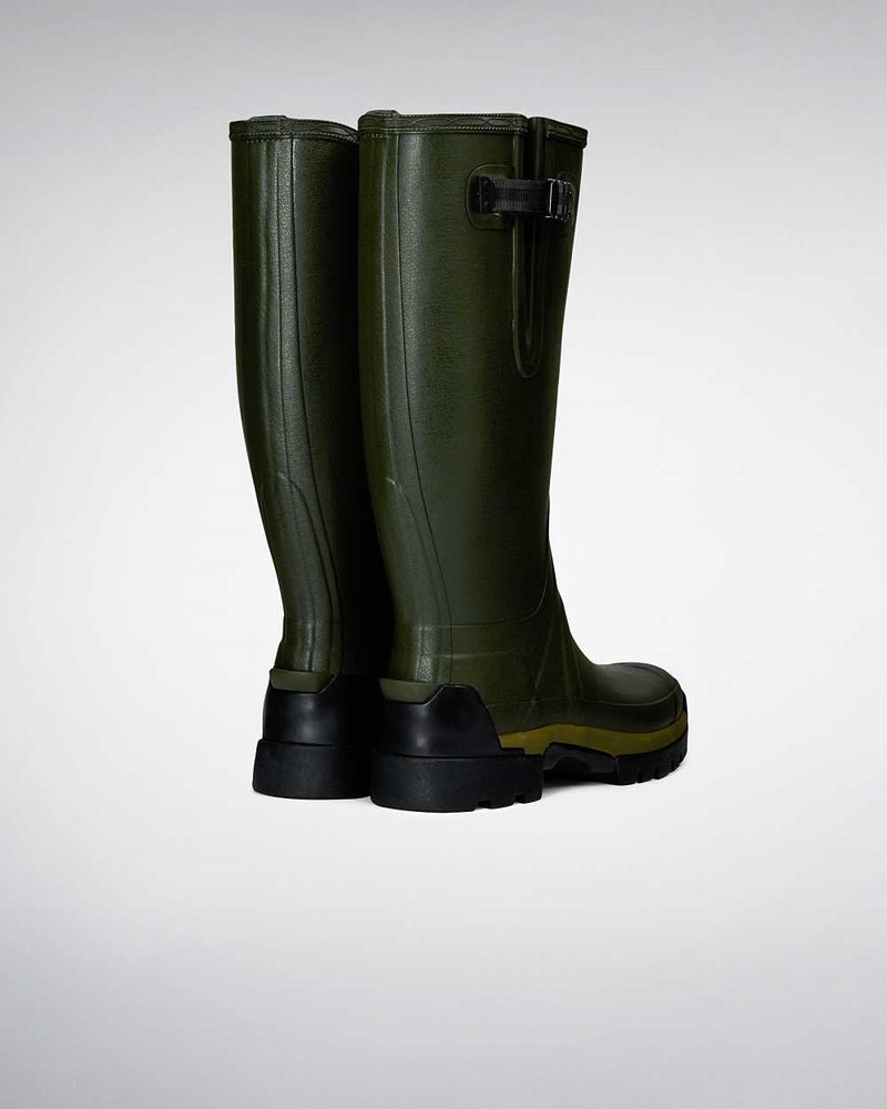Hunter Balmoral Adjustable 3mm Neoprene Men Wellington Boots Olive | 455574563