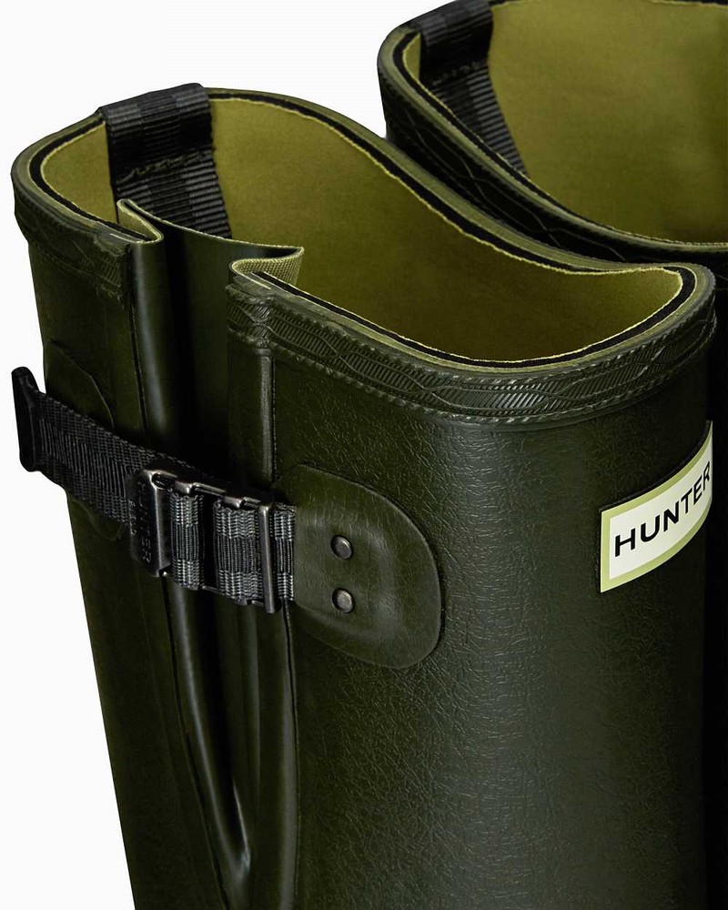 Hunter Balmoral Adjustable 3mm Neoprene Men Wellington Boots Olive | 455574563