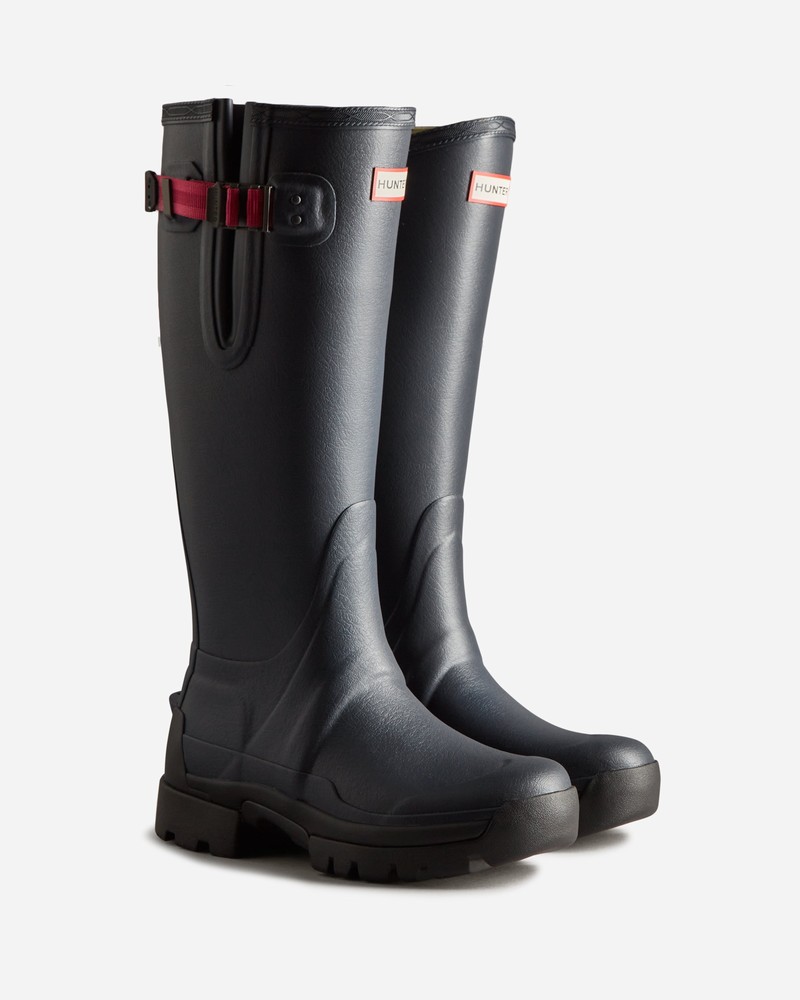 Hunter Balmoral Adjustable 3mm Neoprene Women Wellington Boots Navy | 174719233