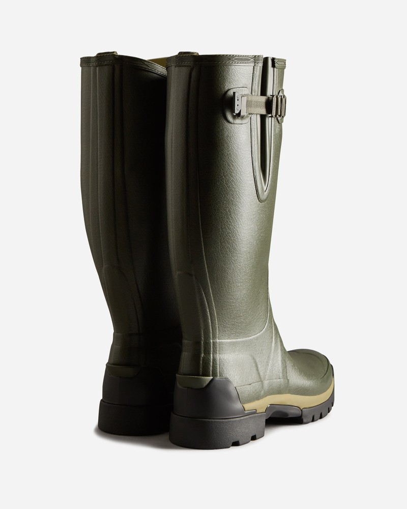 Hunter Balmoral Adjustable 3mm Neoprene Men Wellington Boots Olive | 696720419