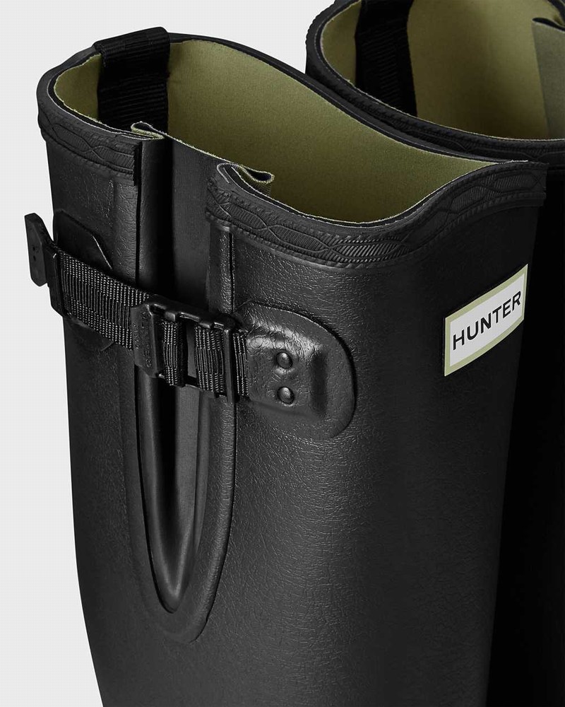Hunter Balmoral Adjustable 3mm Neoprene Men Wellington Boots Black | 737509703