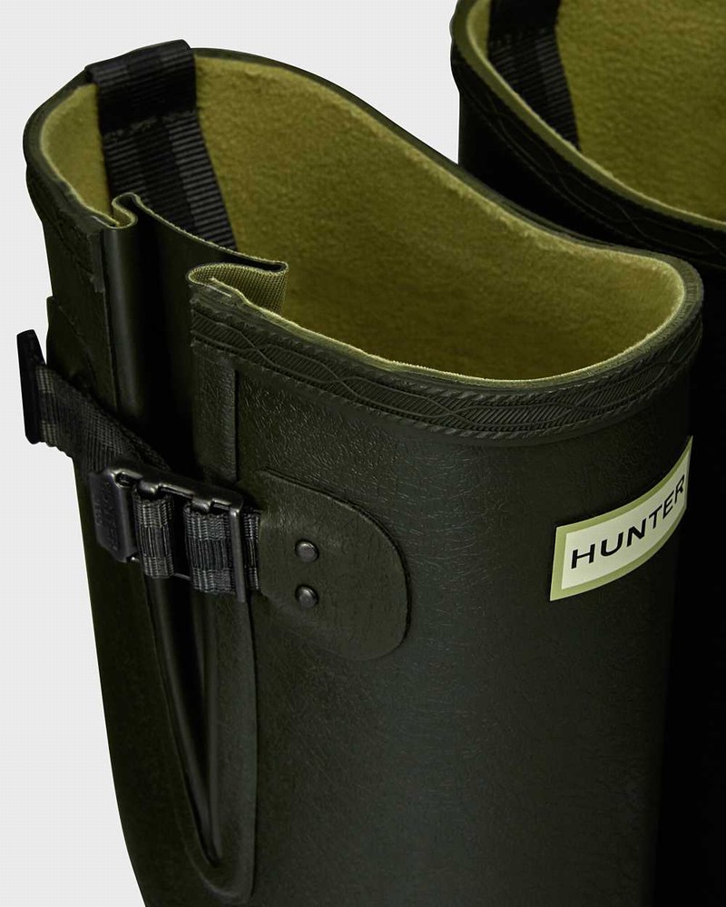 Hunter Balmoral Bamboo Carbon Men Wellington Boots Olive | 86828878