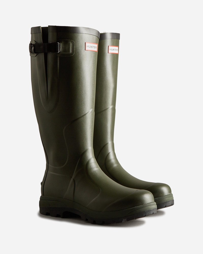 Hunter Balmoral Classic Side Adjustable Men Wellington Boots Green | 921499528