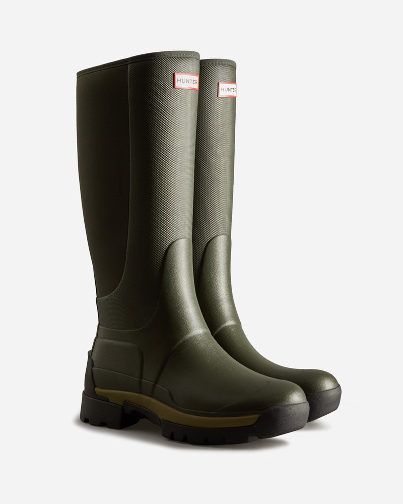 Hunter Balmoral Field Hybrid Tall Men Wellington Boots Green | 67997743