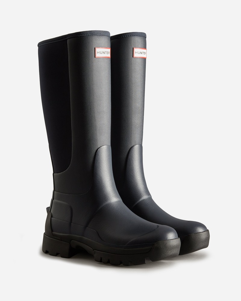 Hunter Balmoral Field Hybrid Tall Women Wellington Boots Black | 313712322