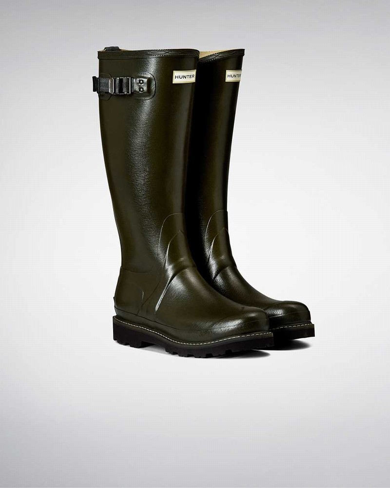 Hunter Balmoral Poly-lined Women Rain Boots Olive | 46108801