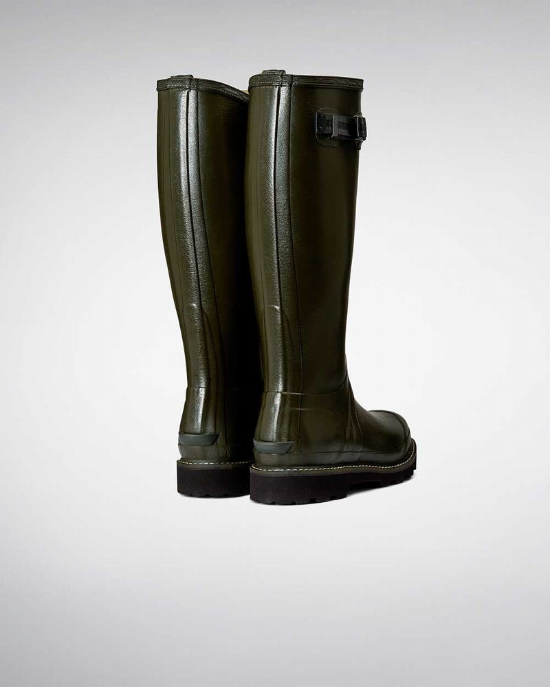 Hunter Balmoral Poly-lined Women Rain Boots Olive | 46108801