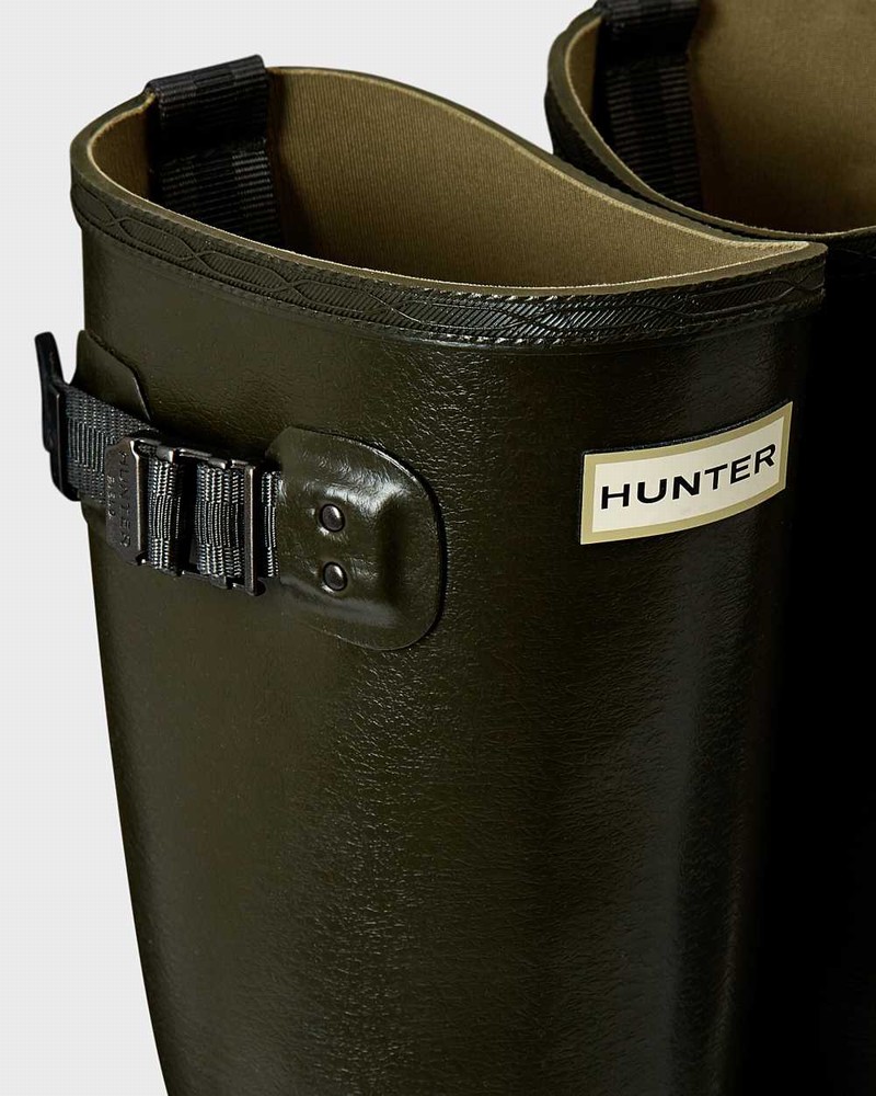 Hunter Balmoral Poly-lined Women Rain Boots Olive | 46108801