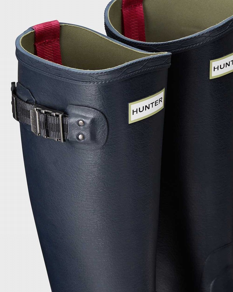 Hunter Balmoral Poly-lined Women Rain Boots Navy | 748903163