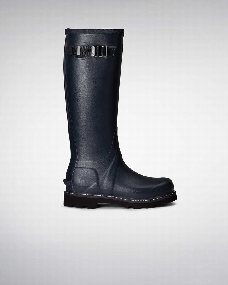Hunter Balmoral Poly-lined Women Rain Boots Navy | 748903163