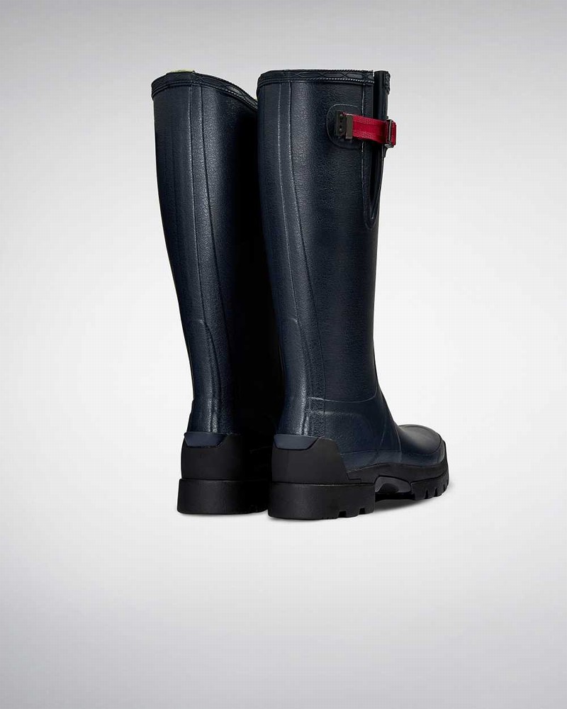 Hunter Balmoral Side Adjustable 3mm Neoprene Women Rain Boots Navy | 345938948