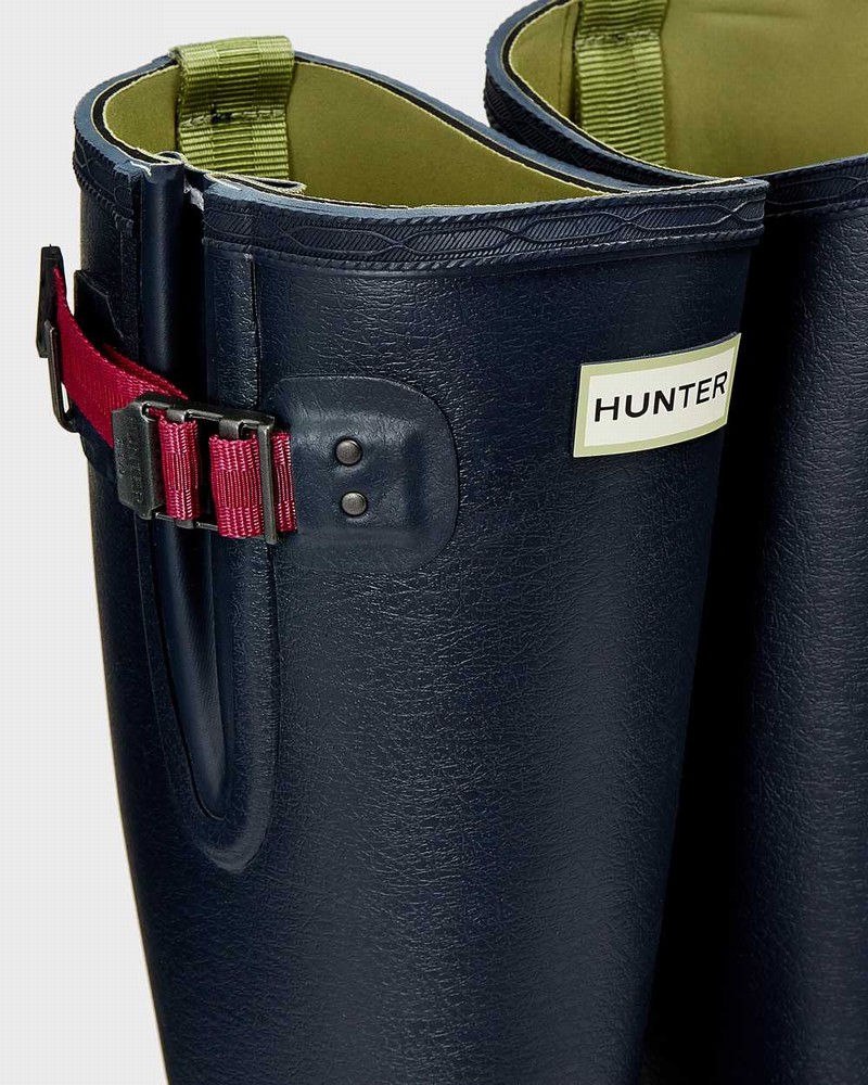 Hunter Balmoral Side Adjustable 3mm Neoprene Women Rain Boots Navy | 345938948