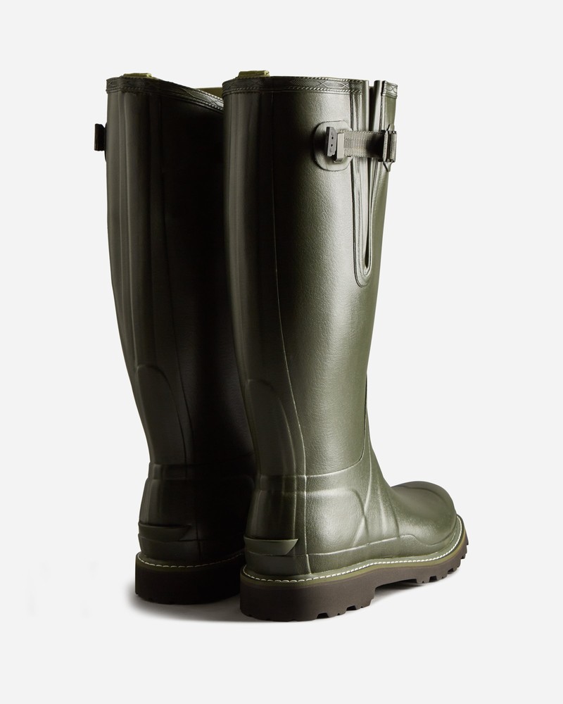Hunter Balmoral Side Adjustable Commando Sole Men Tall Boots Green | 554125546