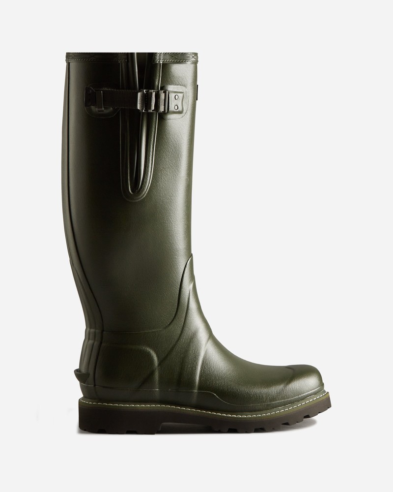 Hunter Balmoral Side Adjustable Commando Sole Men Tall Boots Green | 554125546