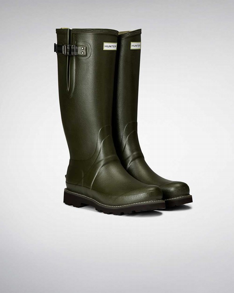 Hunter Balmoral Side Adjustable Men Wellington Boots Olive | 815023037
