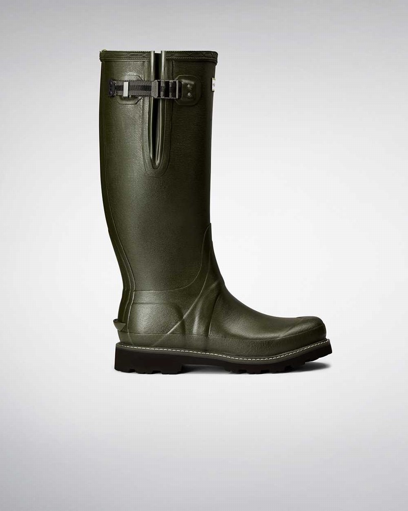 Hunter Balmoral Side Adjustable Men Wellington Boots Olive | 815023037
