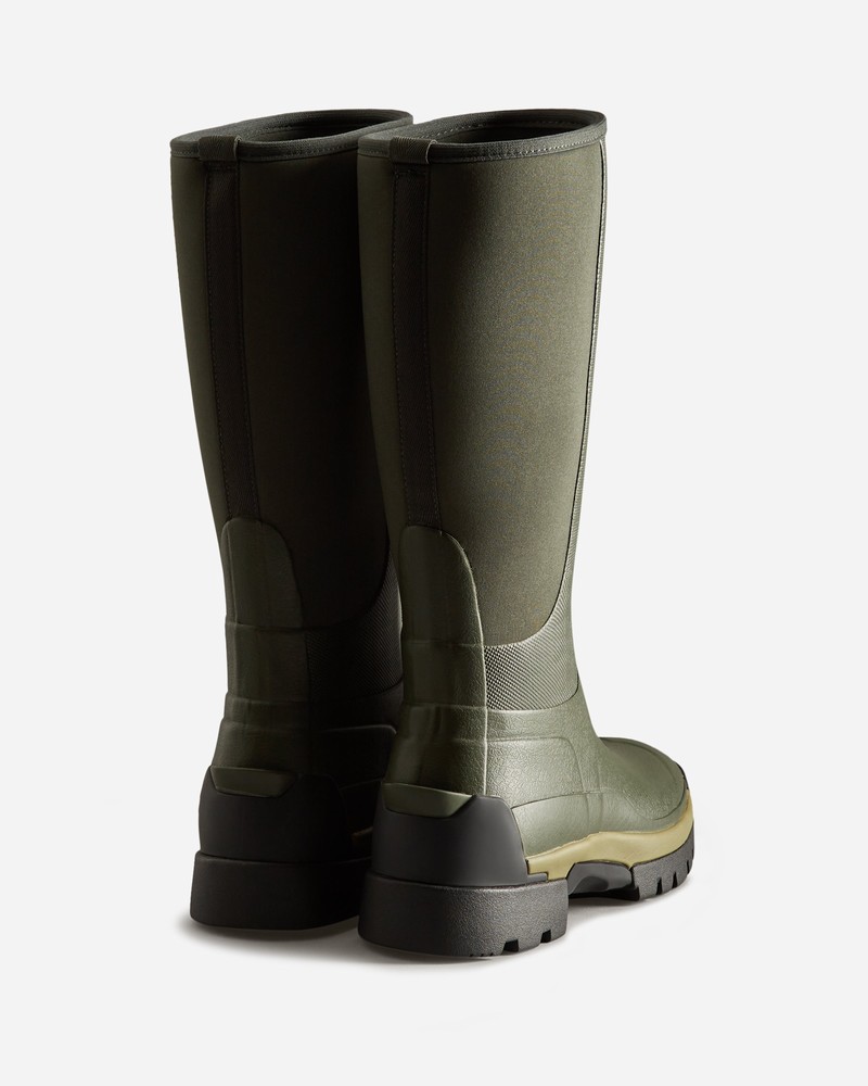 Hunter Balmoral Tall Neoprene Hybrid Women Boots Green | 716488798