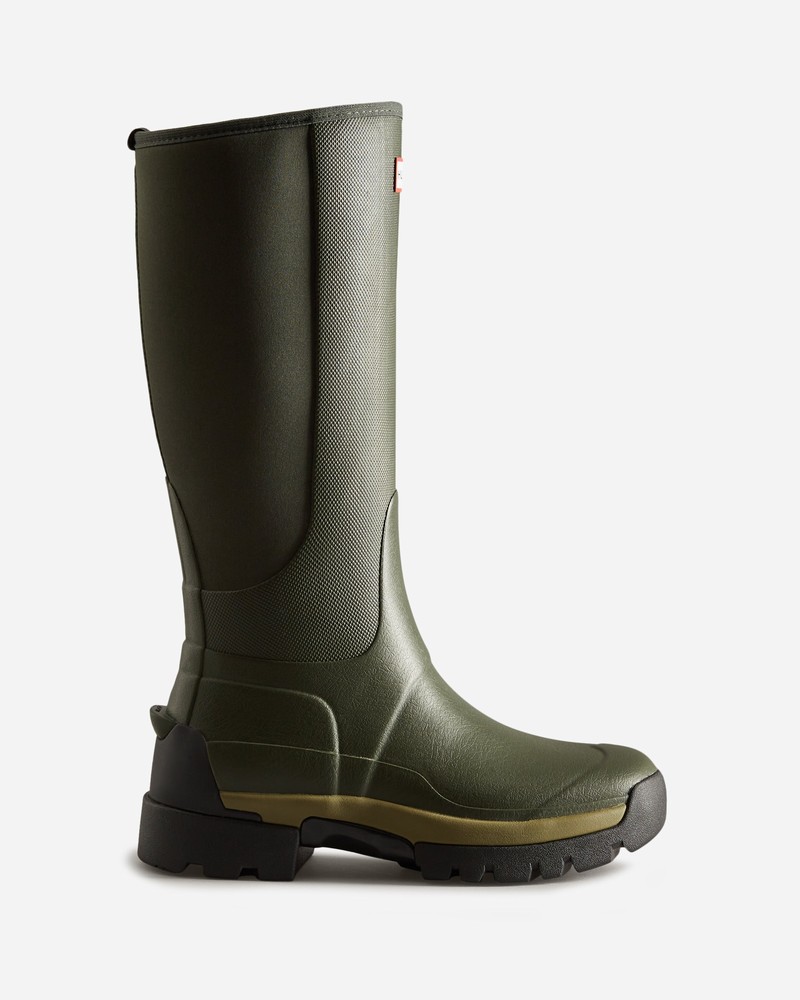 Hunter Balmoral Tall Neoprene Hybrid Women Boots Green | 716488798