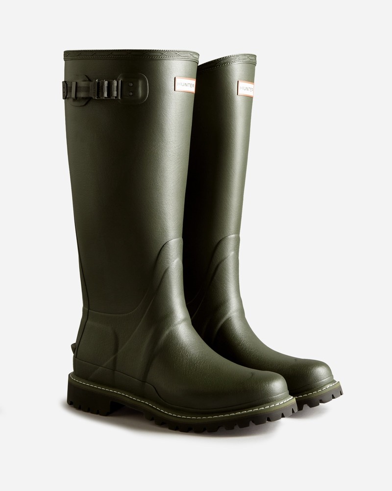 Hunter Balmoral Wide Commando Sole Men Tall Boots Green | 720113871