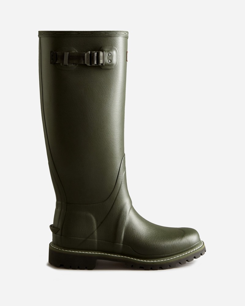Hunter Balmoral Wide Commando Sole Men Tall Boots Green | 720113871