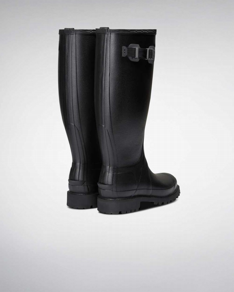 Hunter Balmoral Wide Fit Men Wellington Boots Black | 209090627