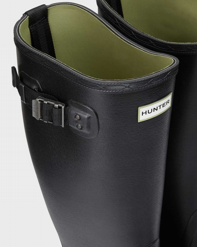 Hunter Balmoral Wide Fit Men Wellington Boots Black | 209090627
