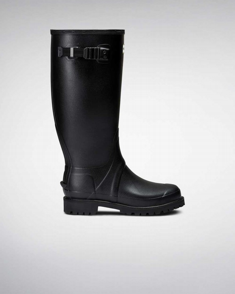 Hunter Balmoral Wide Fit Men Wellington Boots Black | 209090627