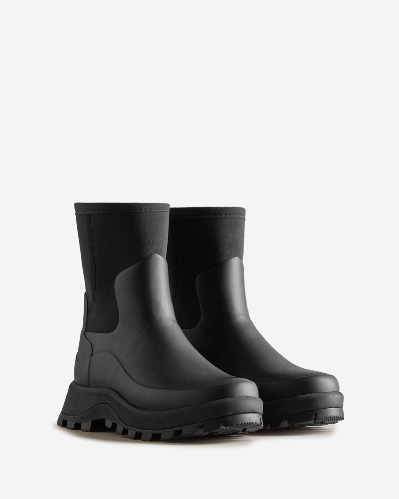 Hunter City Explorer Neoprene Women Short Boots Black | 801382394