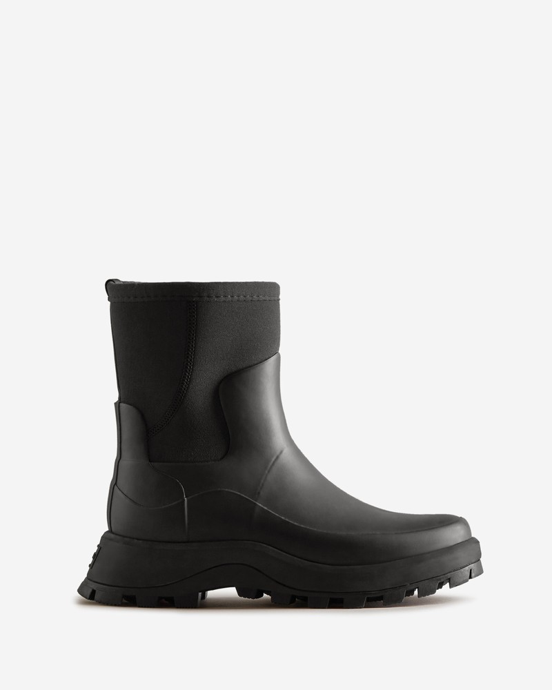 Hunter City Explorer Neoprene Women Short Boots Black | 801382394