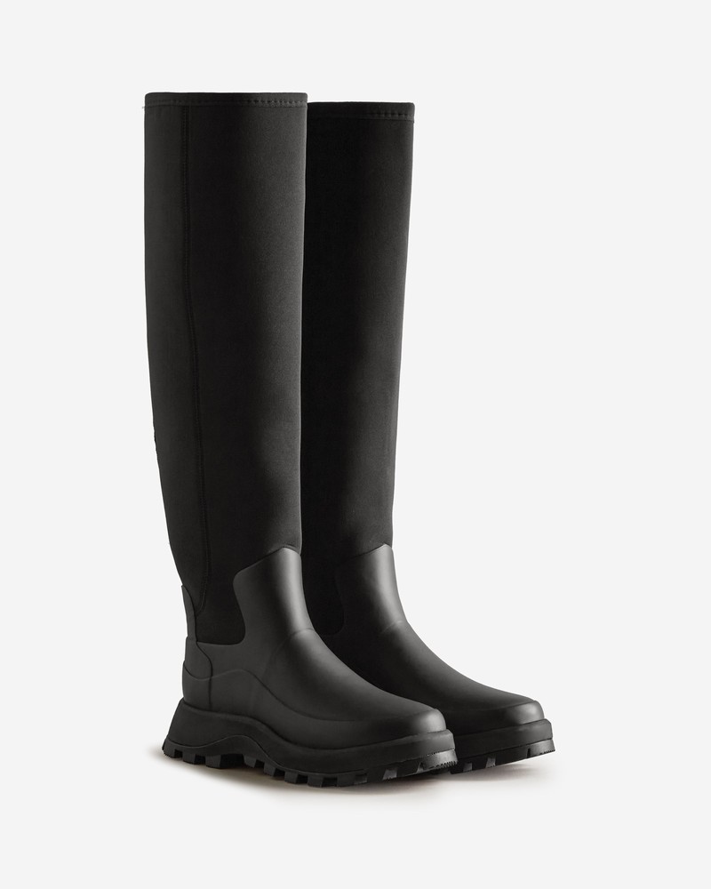 Hunter City Explorer Neoprene Women Tall Boots Black | 781864182