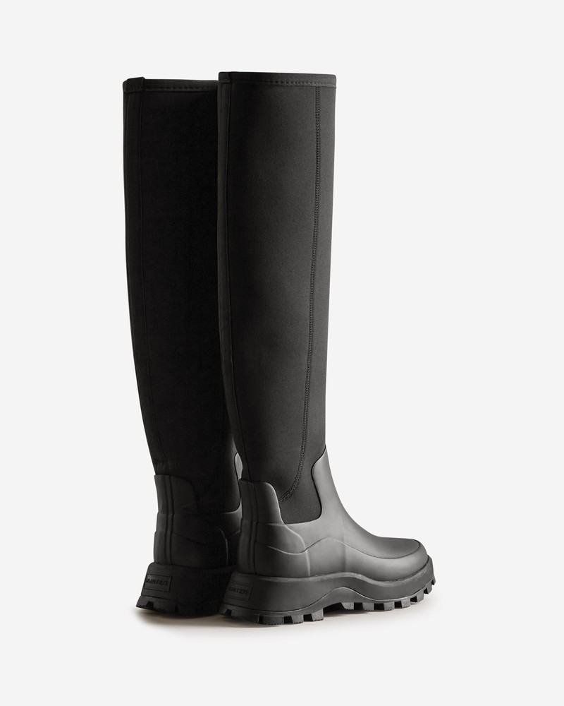 Hunter City Explorer Neoprene Women Tall Boots Black | 781864182