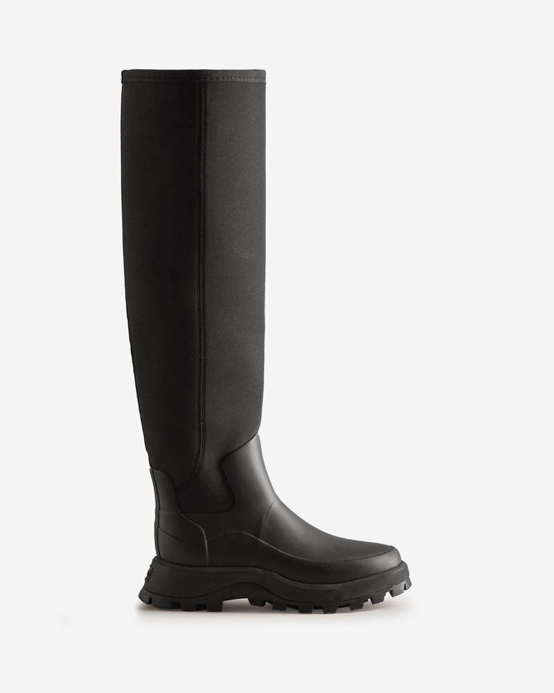 Hunter City Explorer Neoprene Women Tall Boots Black | 781864182