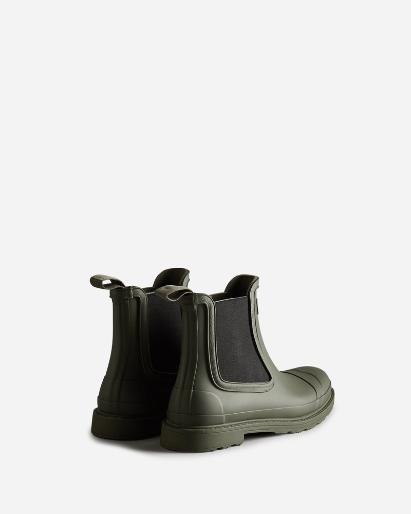 Hunter Commando Men Chelsea Boots Green | 458051349