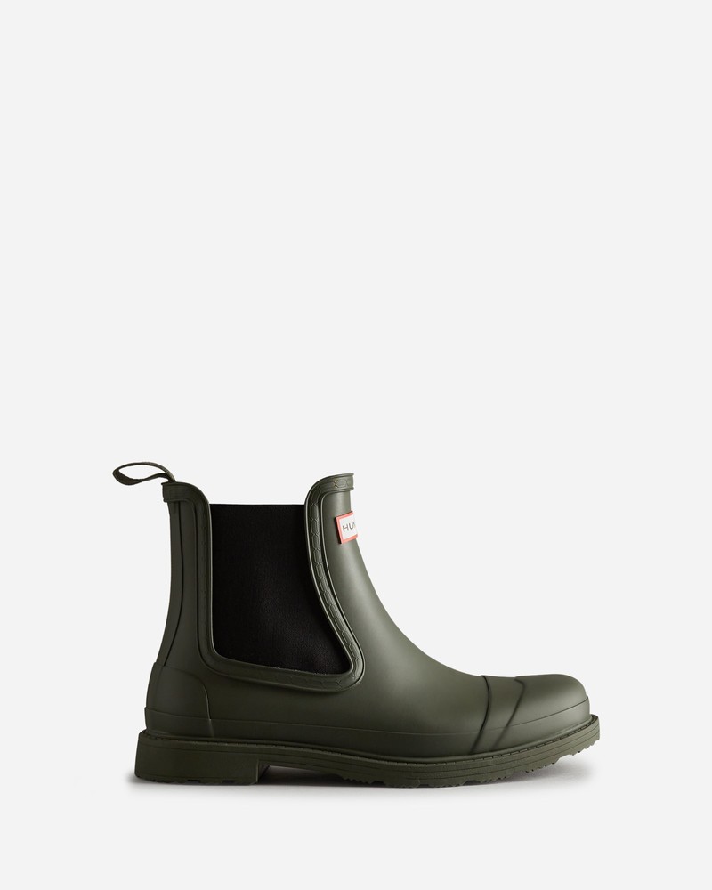 Hunter Commando Men Chelsea Boots Green | 458051349