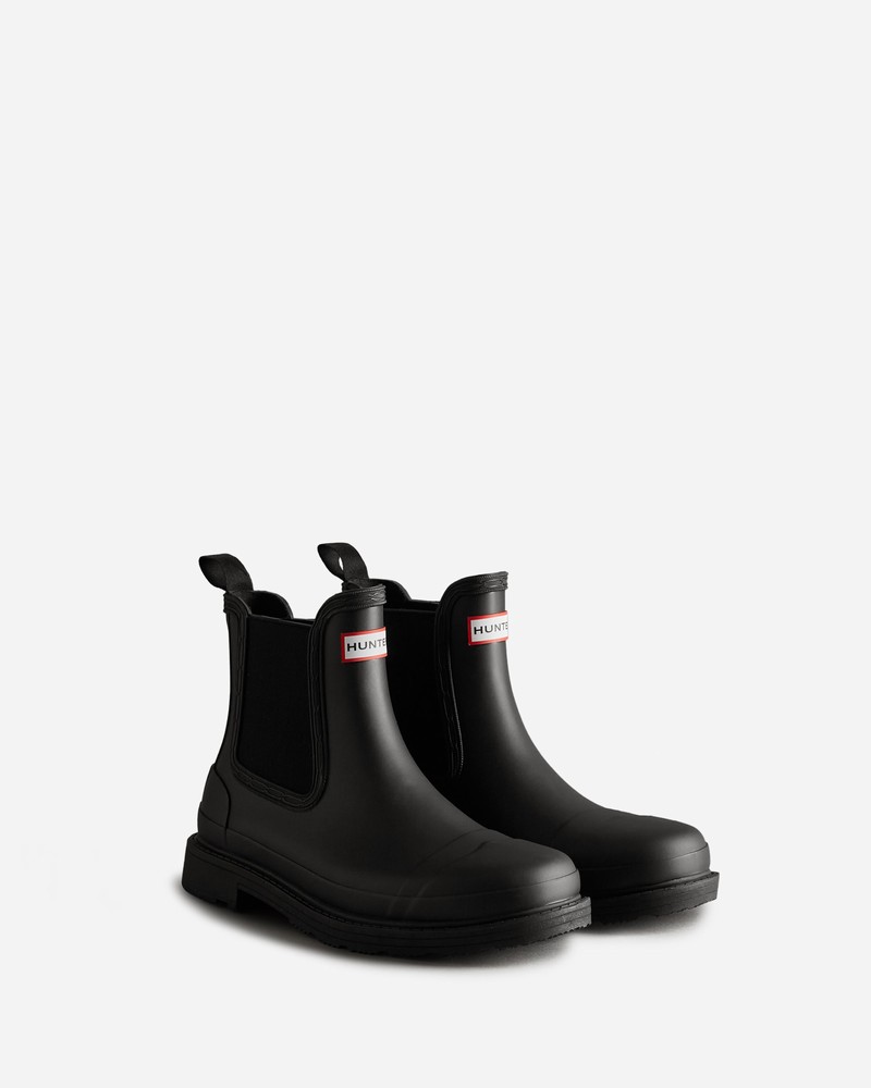 Hunter Commando Women Chelsea Boots Black | 160787905