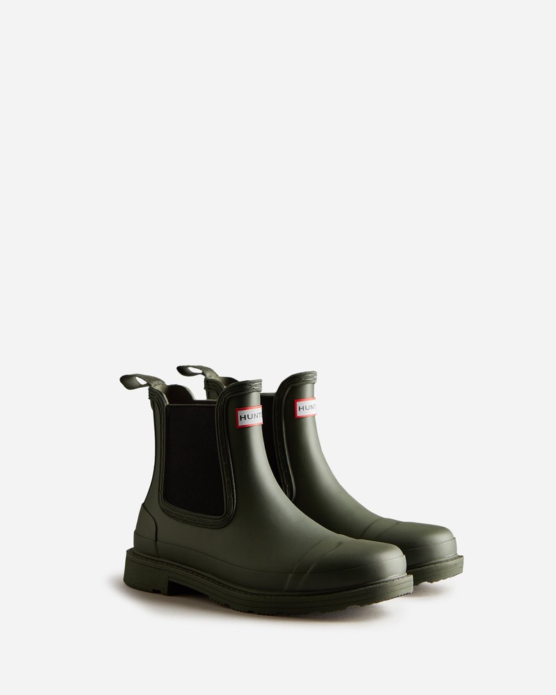 Hunter Commando Women Chelsea Boots Olive | 211583702